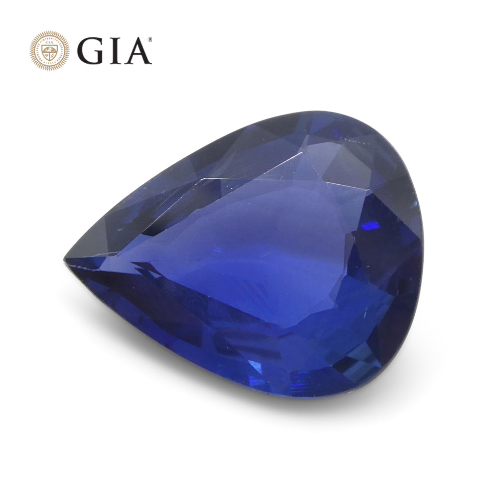 2.39ct Pear Blue Sapphire from Thailand, GIA Certified Natural Corundum by SkyJems, premium blue gemstone