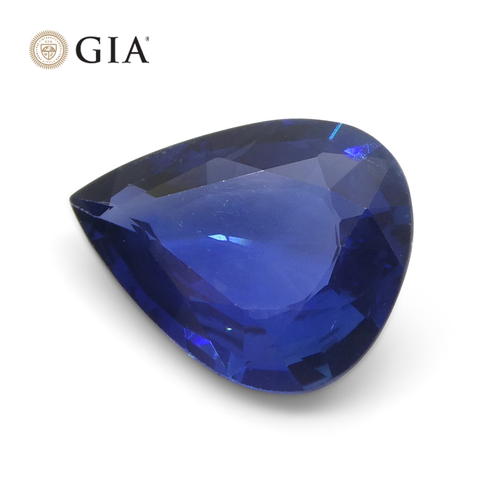 2.39ct Pear Blue Sapphire from Thailand, GIA Certified Natural Corundum by SkyJems, premium blue gemstone