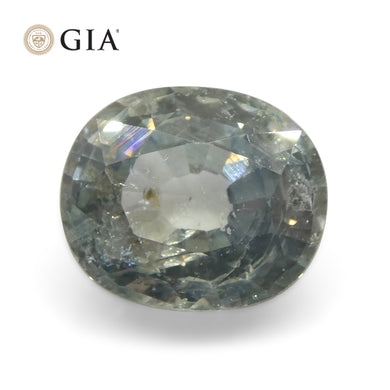 3.04ct Oval Greenish Blue Teal Sapphire GIA Certified Tanzania Unheated - Skyjems Wholesale Gemstones