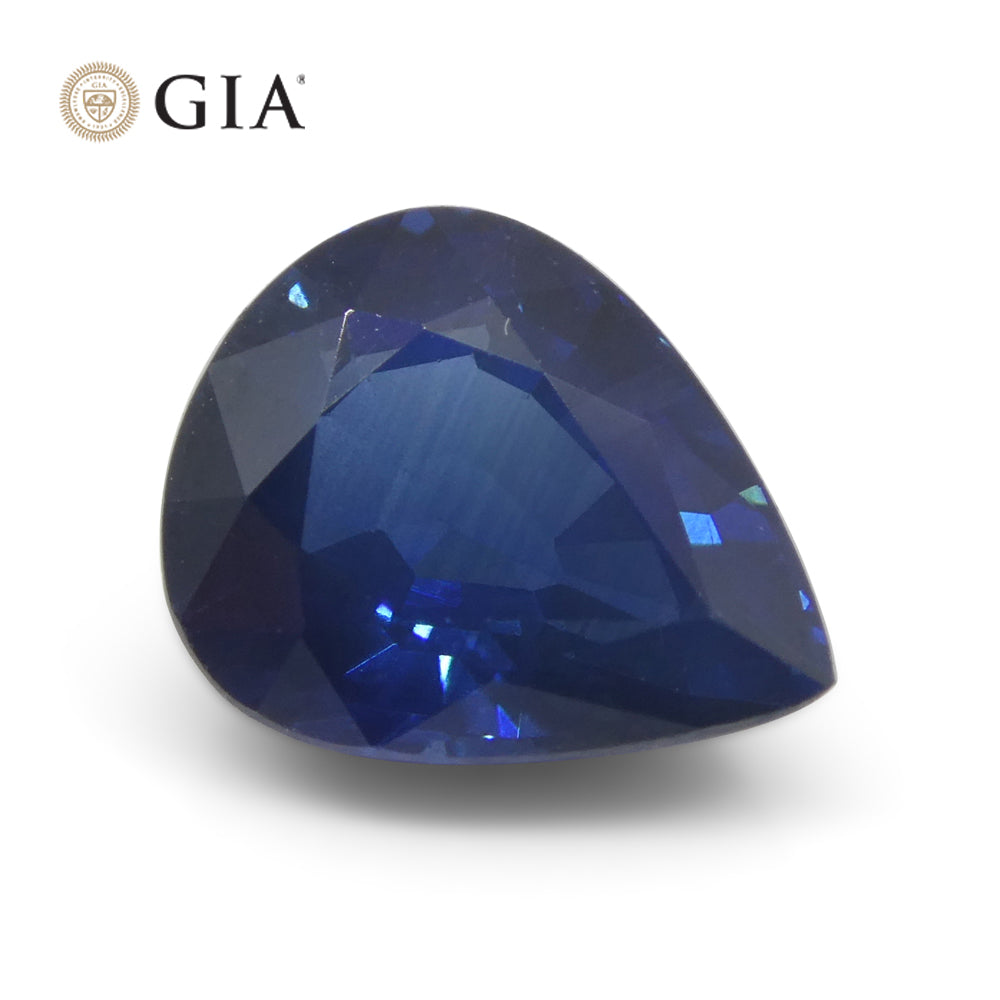 2.42ct Natural Blue Pear Sapphire from Thailand, GIA Certified, Premium Gemstone by SkyJems Canada