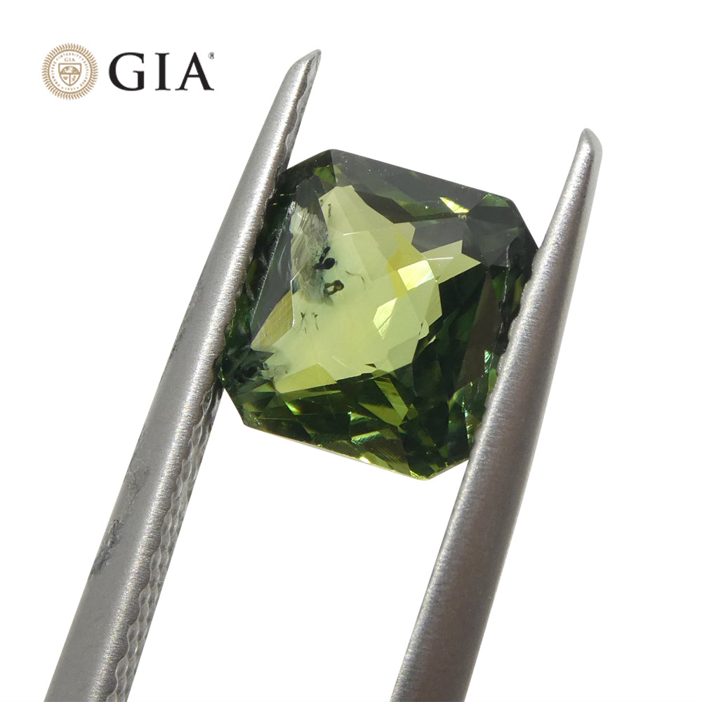 2.15ct Octagonal/Emerald Cut Bluish Green Sapphire GIA Certified - Skyjems Wholesale Gemstones