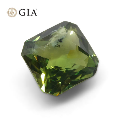 2.15ct Octagonal/Emerald Cut Bluish Green Sapphire GIA Certified