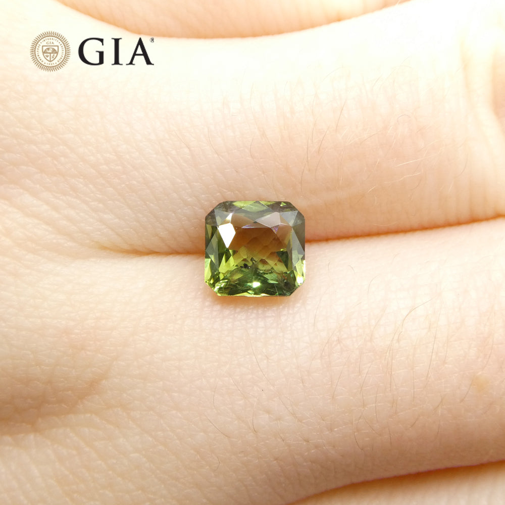 2.15ct Octagonal/Emerald Cut Bluish Green Sapphire GIA Certified - Skyjems Wholesale Gemstones