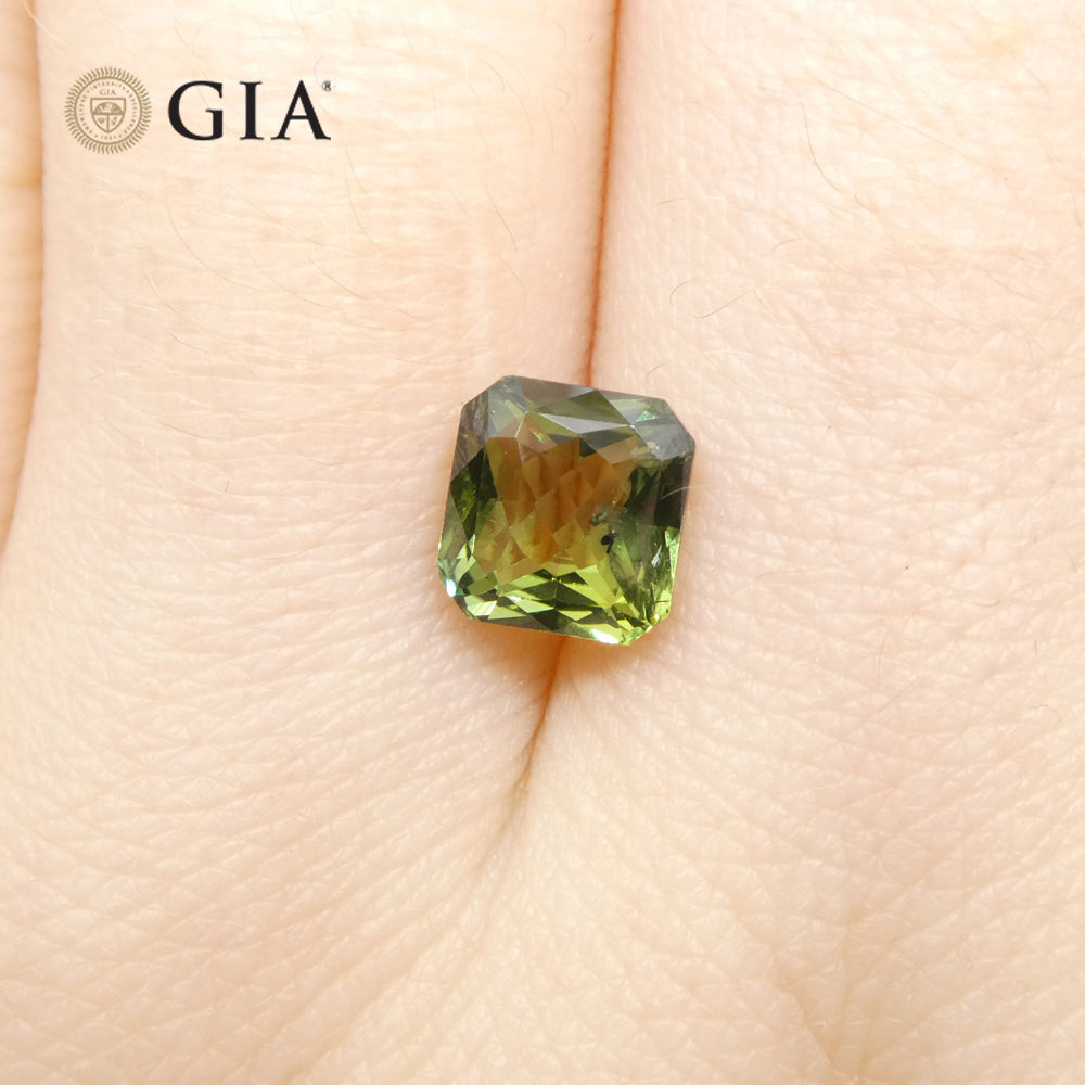 2.15ct Octagonal/Emerald Cut Bluish Green Sapphire GIA Certified - Skyjems Wholesale Gemstones