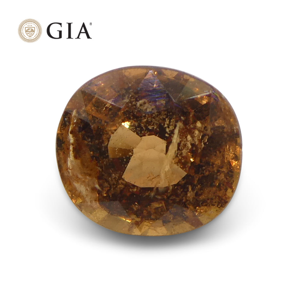 1.96ct Oval Brownish Pinkish Orange Sapphire GIA Certified Madagascar - Skyjems Wholesale Gemstones