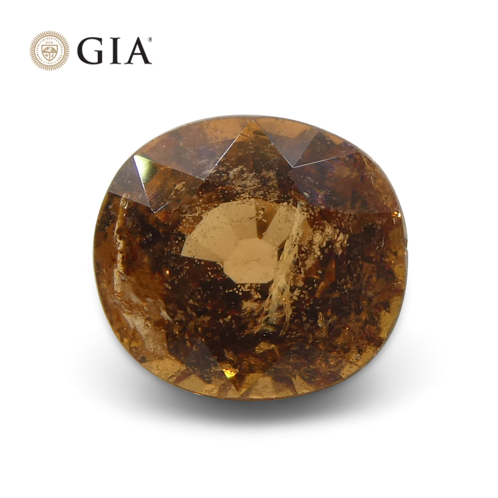 1.96ct Oval Brownish Pinkish Orange Sapphire GIA Certified Madagascar - Skyjems Wholesale Gemstones