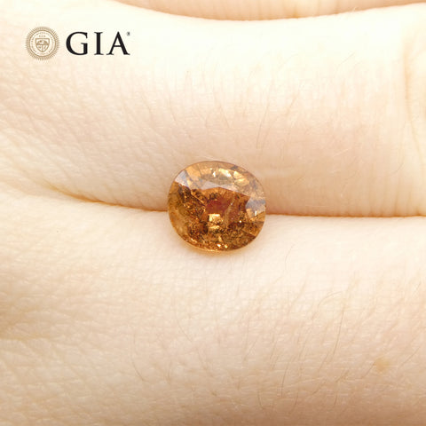 1.96ct Oval Brownish Pinkish Orange Sapphire GIA Certified Madagascar