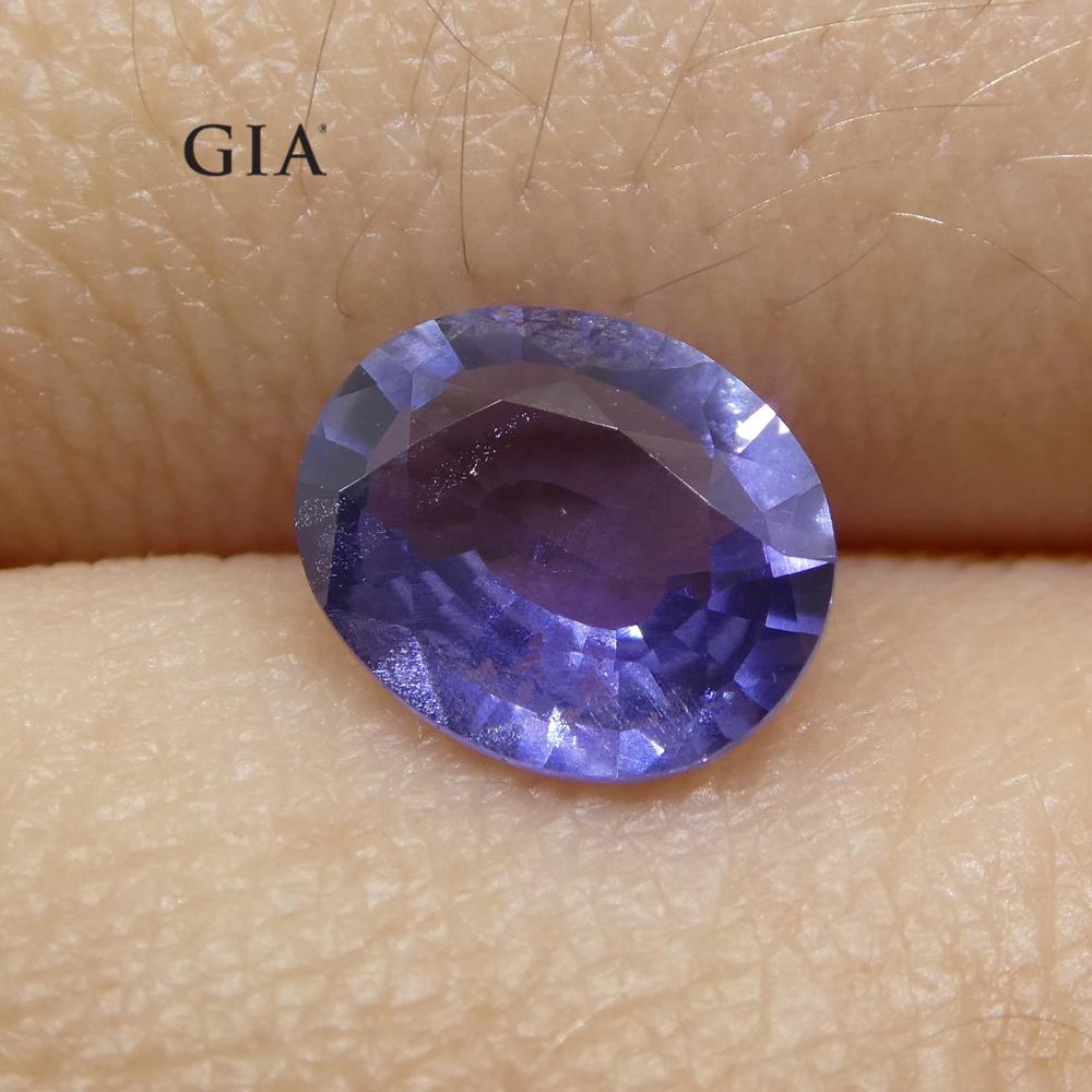 1.31ct Oval Color Change Sapphire GIA Certified Burma (Myanmar) Unheated, Violet to Purple - Skyjems Wholesale Gemstones