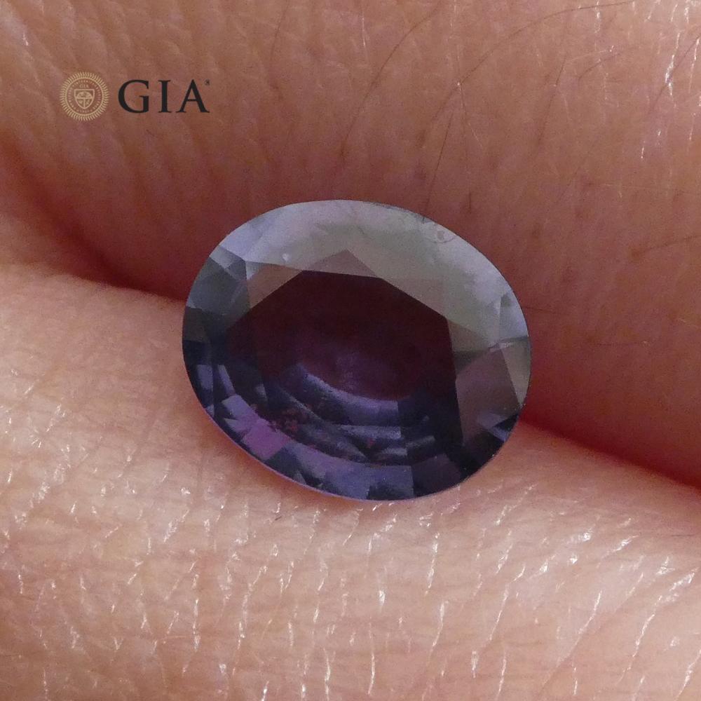 1.31ct Oval Color Change Sapphire GIA Certified Burma (Myanmar) Unheated, Violet to Purple - Skyjems Wholesale Gemstones