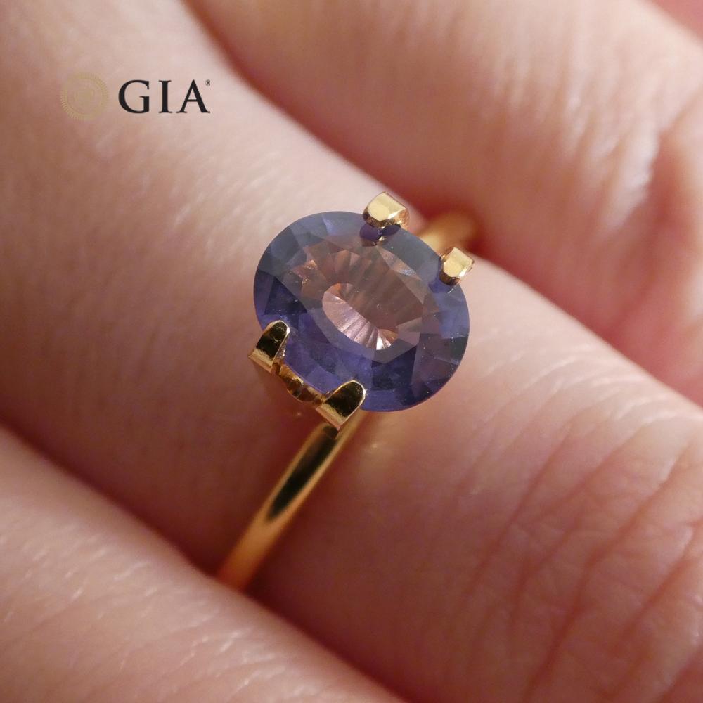 1.31ct Oval Color Change Sapphire GIA Certified Burma (Myanmar) Unheated, Violet to Purple - Skyjems Wholesale Gemstones