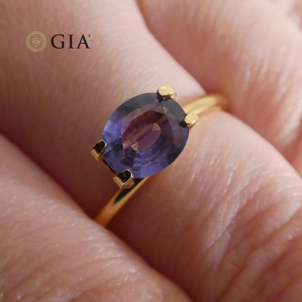 1.31ct Oval Color Change Sapphire GIA Certified Burma (Myanmar) Unheated, Violet to Purple - Skyjems Wholesale Gemstones