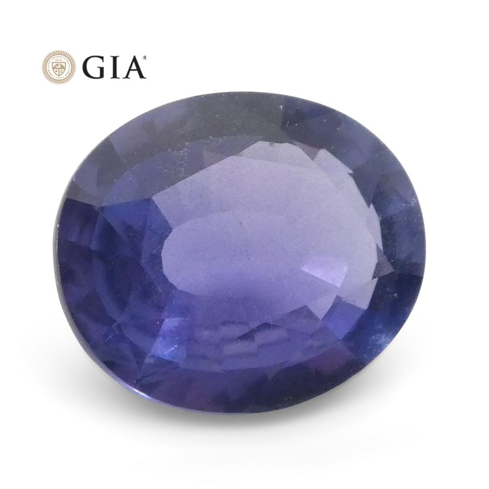 1.31ct Oval Color Change Sapphire GIA Certified Burma (Myanmar) Unheated, Violet to Purple - Skyjems Wholesale Gemstones