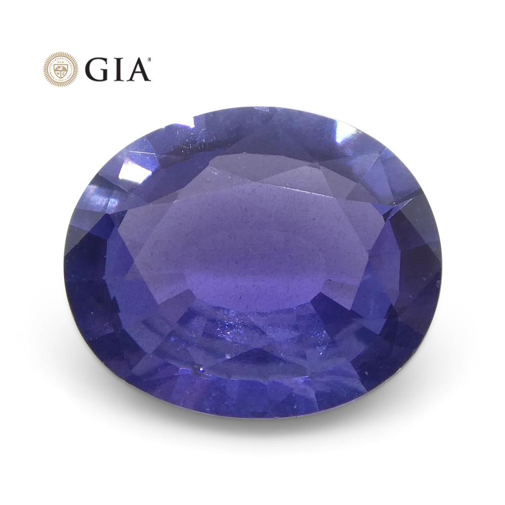 1.31ct Oval Color Change Sapphire GIA Certified Burma (Myanmar) Unheated, Violet to Purple - Skyjems Wholesale Gemstones