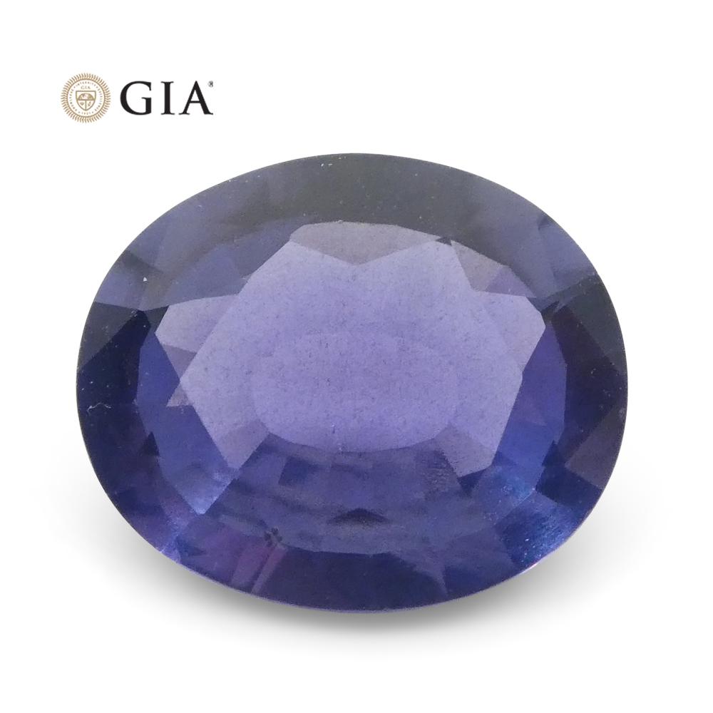 1.31ct Oval Color Change Sapphire GIA Certified Burma (Myanmar) Unheated, Violet to Purple - Skyjems Wholesale Gemstones