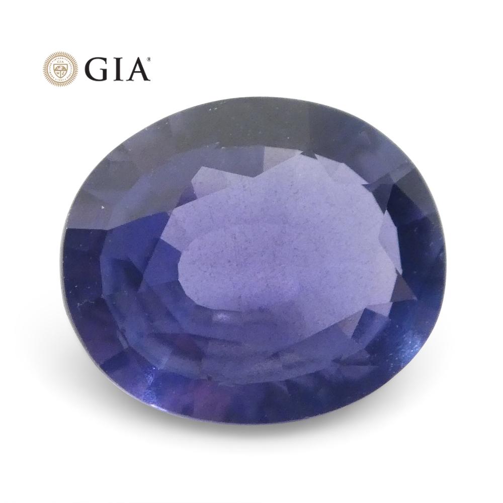 1.31ct Oval Color Change Sapphire GIA Certified Burma (Myanmar) Unheated, Violet to Purple - Skyjems Wholesale Gemstones