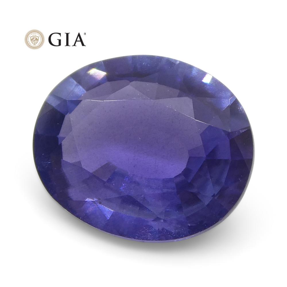 1.31ct Oval Color Change Sapphire GIA Certified Burma (Myanmar) Unheated, Violet to Purple - Skyjems Wholesale Gemstones