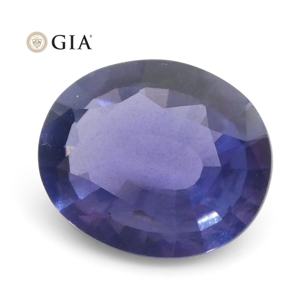 1.31ct Oval Color Change Sapphire GIA Certified Burma (Myanmar) Unheated, Violet to Purple - Skyjems Wholesale Gemstones