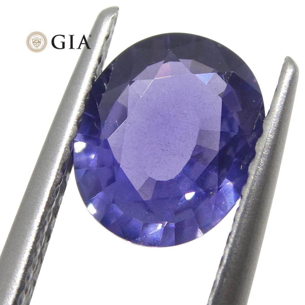 1.31ct Oval Color Change Sapphire GIA Certified Burma (Myanmar) Unheated, Violet to Purple - Skyjems Wholesale Gemstones