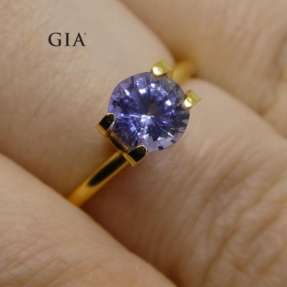 1.12 ct Round Violetish Blue Sapphire GIA Certified Sri Lankan Unheated - Skyjems Wholesale Gemstones