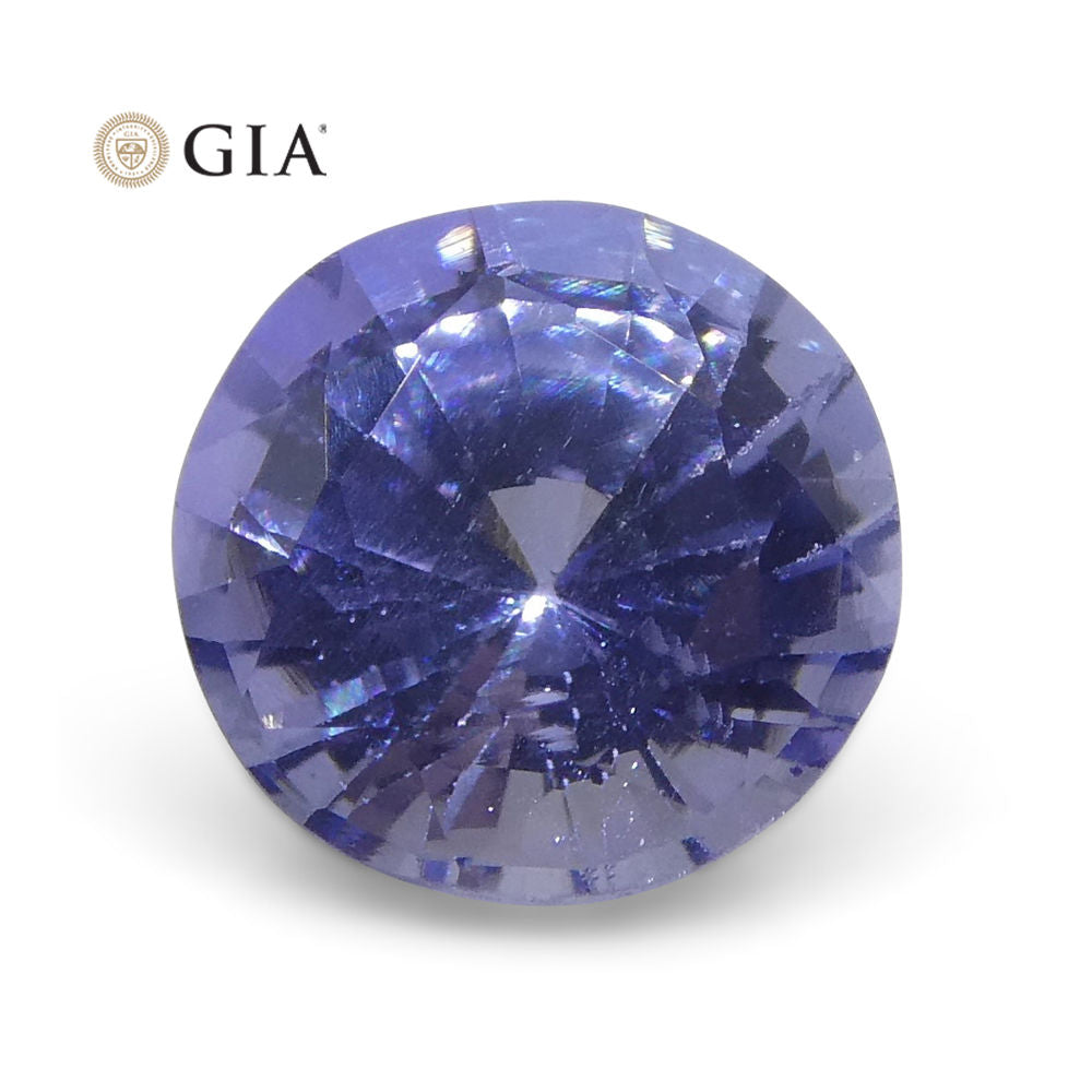 1.12 ct Round Violetish Blue Sapphire GIA Certified Sri Lankan Unheated - Skyjems Wholesale Gemstones