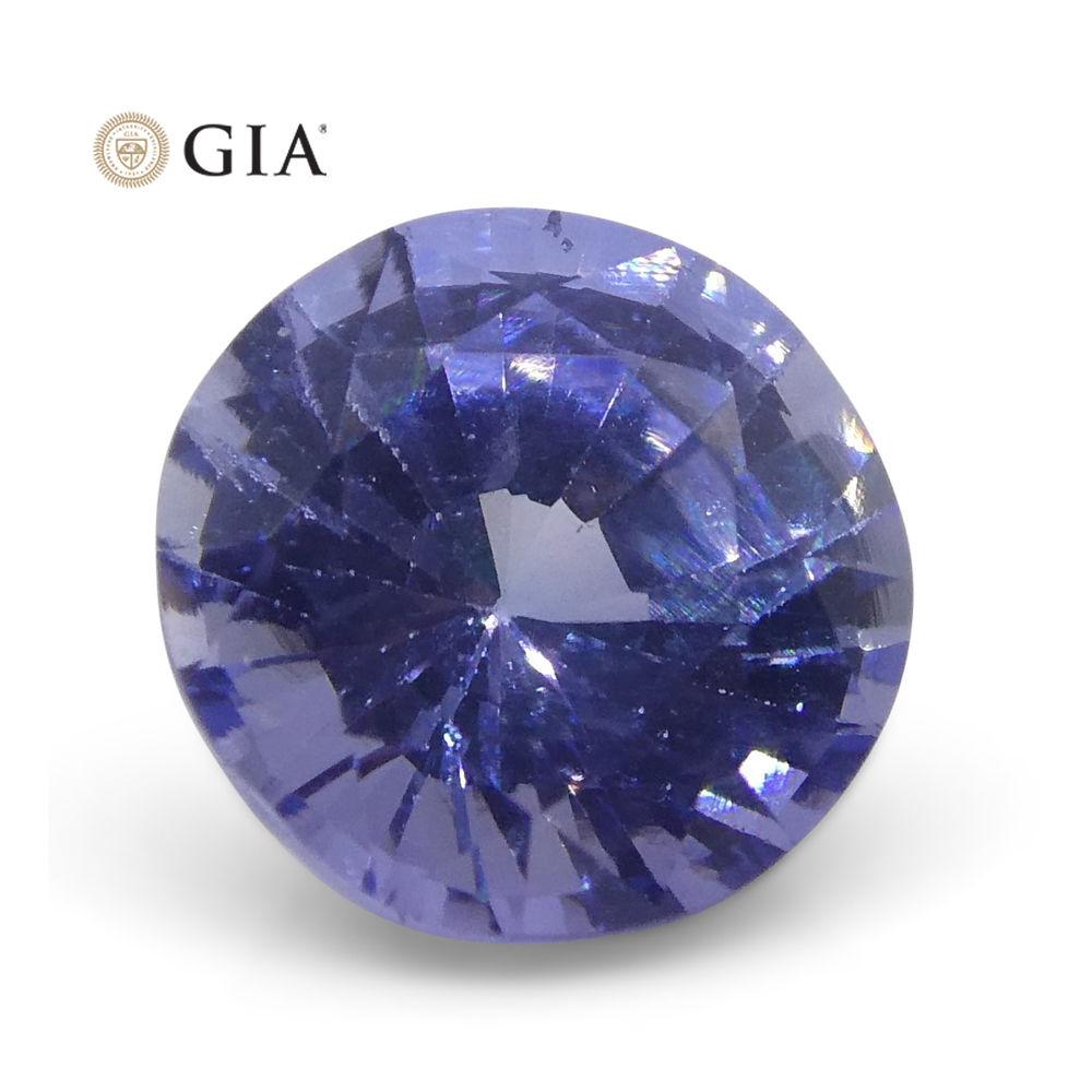 1.12 ct Round Violetish Blue Sapphire GIA Certified Sri Lankan Unheated - Skyjems Wholesale Gemstones