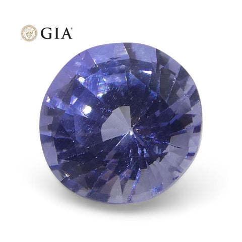 1.12 ct Round Violetish Blue Sapphire GIA Certified Sri Lankan Unheated