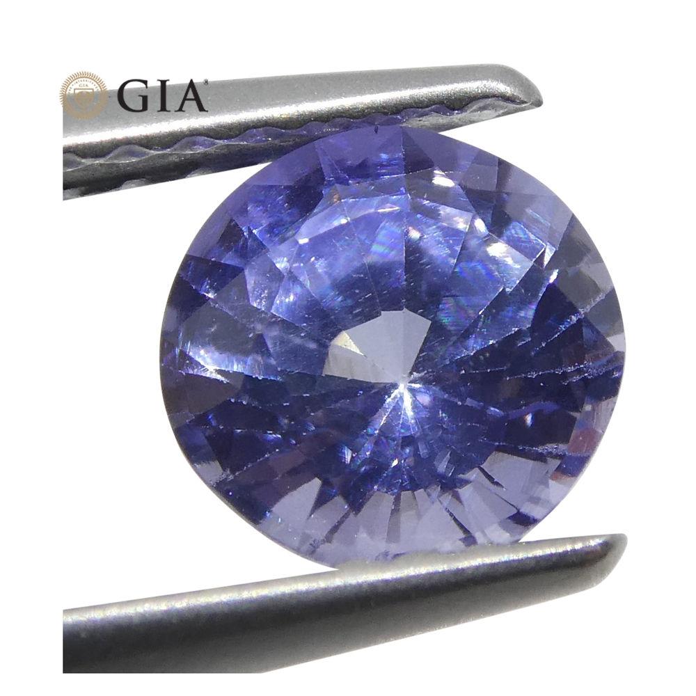 1.12 ct Round Violetish Blue Sapphire GIA Certified Sri Lankan Unheated - Skyjems Wholesale Gemstones