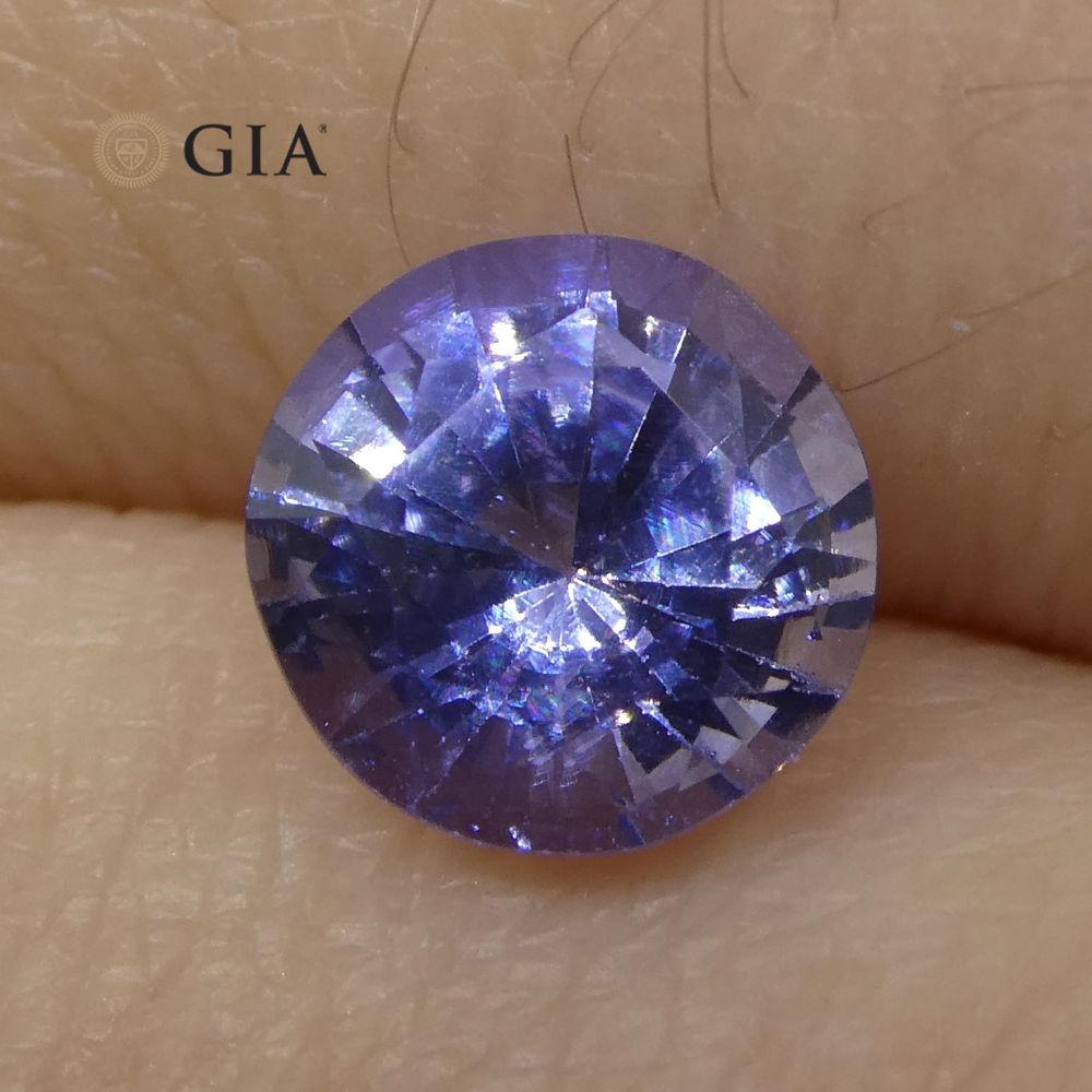 1.12 ct Round Violetish Blue Sapphire GIA Certified Sri Lankan Unheated - Skyjems Wholesale Gemstones