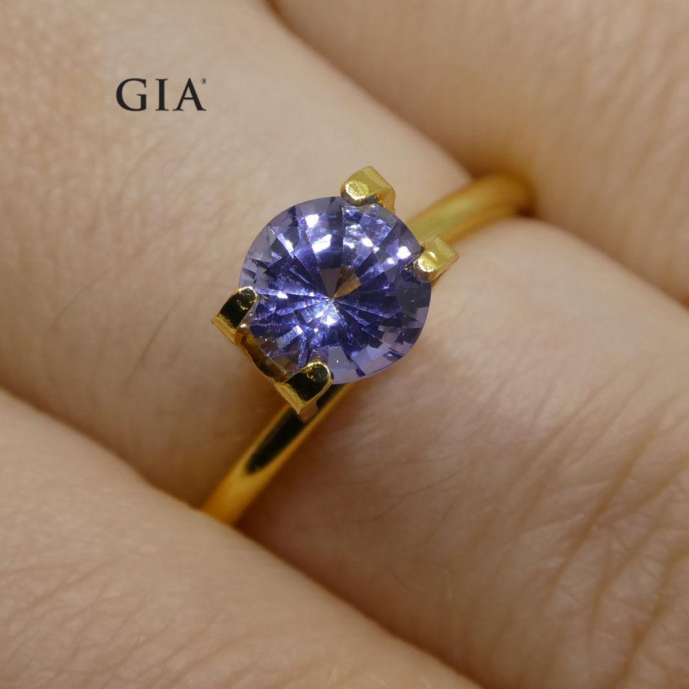 1.12 ct Round Violetish Blue Sapphire GIA Certified Sri Lankan Unheated - Skyjems Wholesale Gemstones