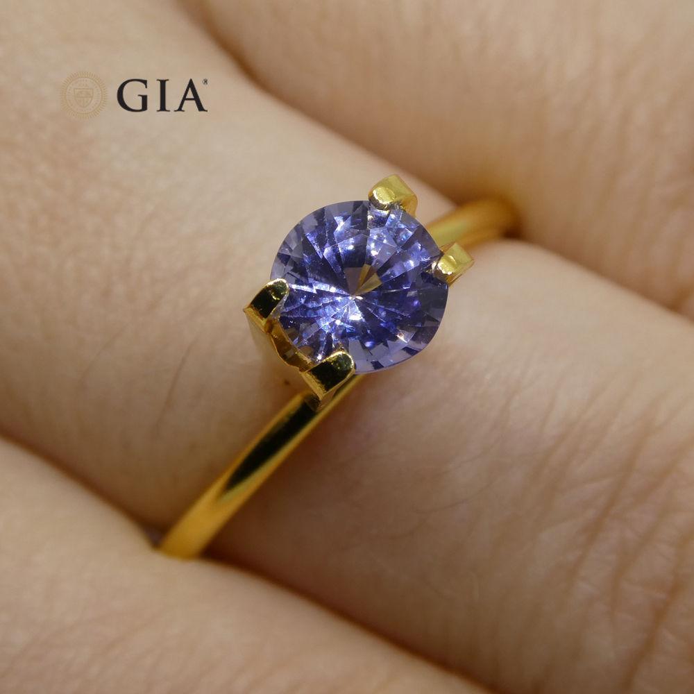 1.12 ct Round Violetish Blue Sapphire GIA Certified Sri Lankan Unheated - Skyjems Wholesale Gemstones