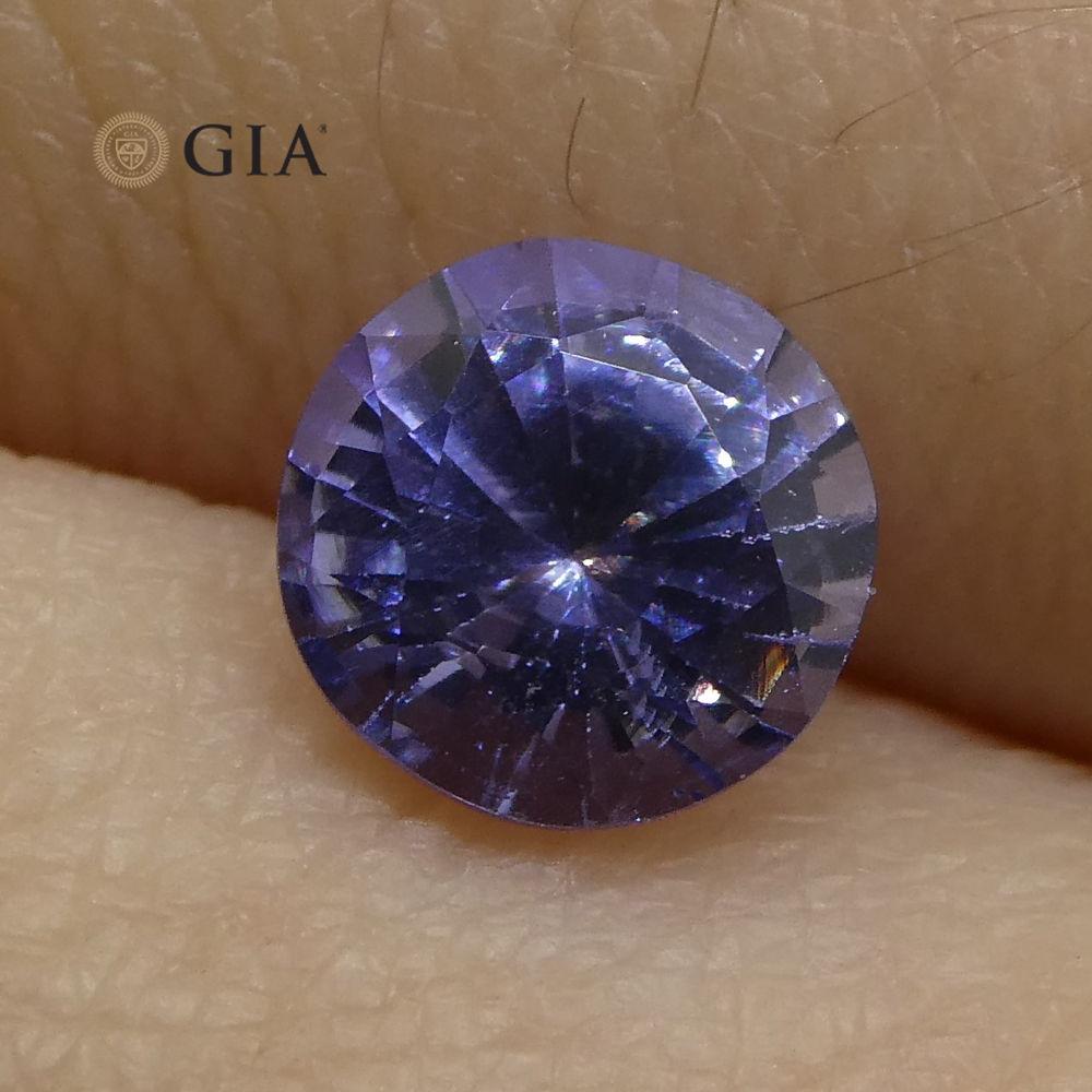 1.12 ct Round Violetish Blue Sapphire GIA Certified Sri Lankan Unheated - Skyjems Wholesale Gemstones