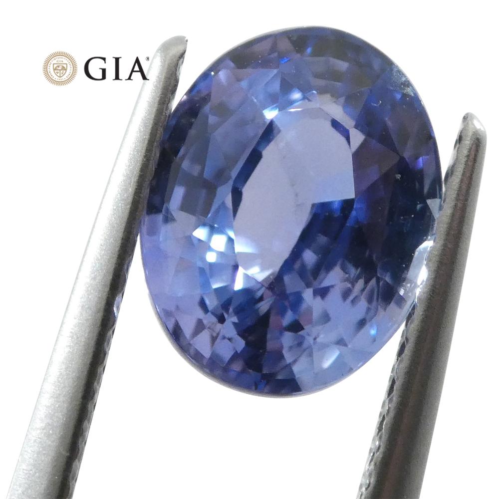 2.50ct Oval Color Change Sapphire GIA Certified Unheated Sri Lanka, Violetish Blue to Purple - Skyjems Wholesale Gemstones