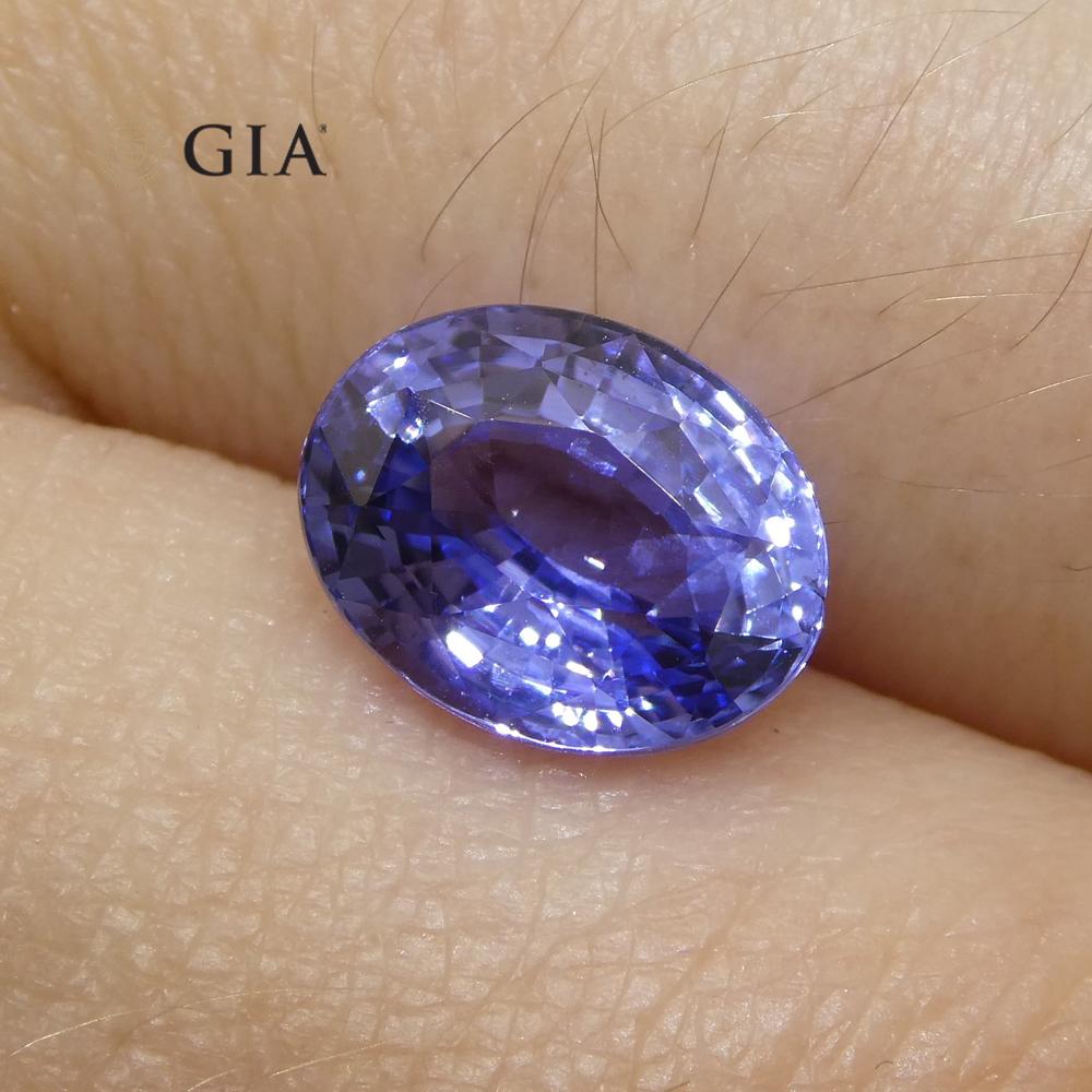 2.50ct Oval Color Change Sapphire GIA Certified Unheated Sri Lanka, Violetish Blue to Purple - Skyjems Wholesale Gemstones