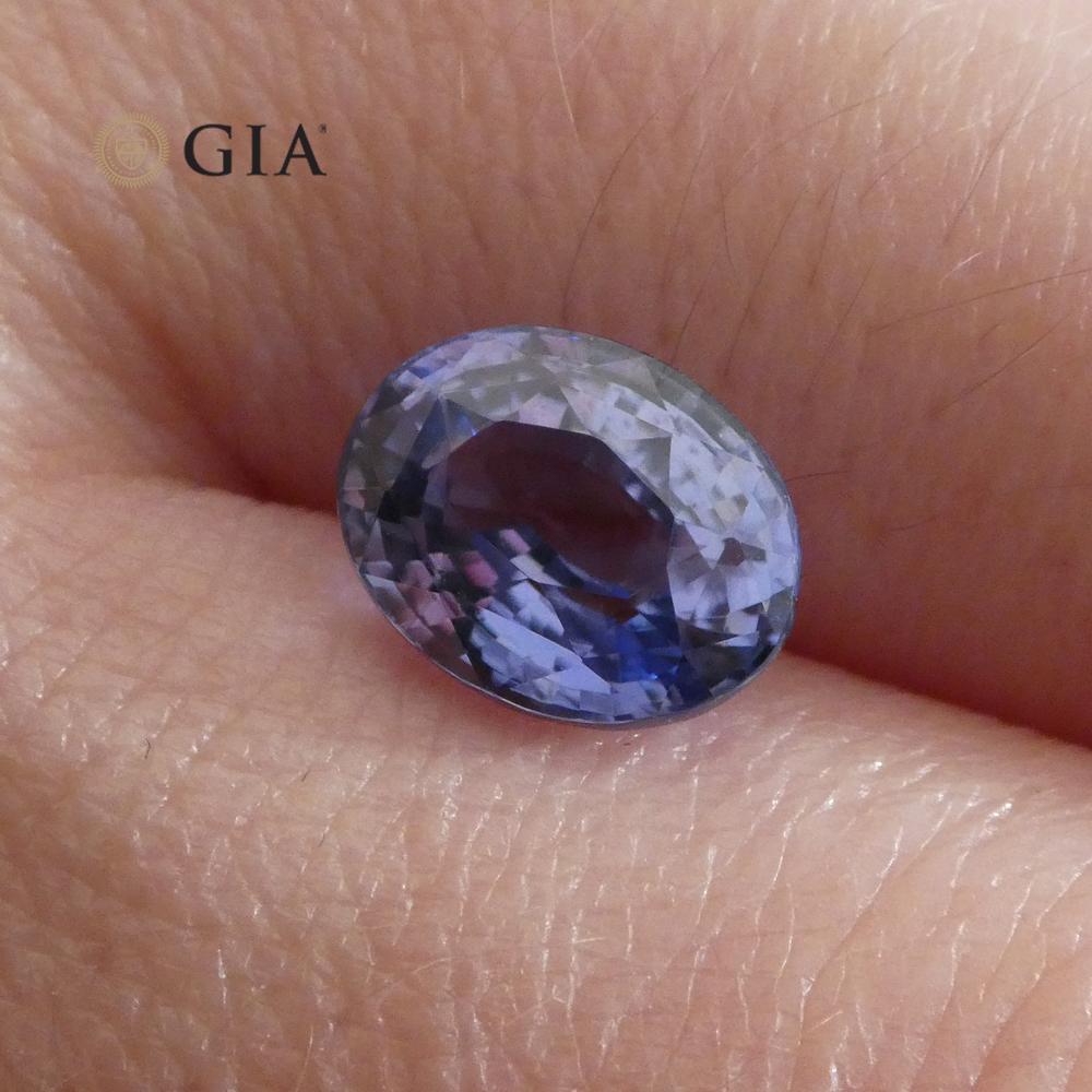 2.50ct Oval Color Change Sapphire GIA Certified Unheated Sri Lanka, Violetish Blue to Purple - Skyjems Wholesale Gemstones