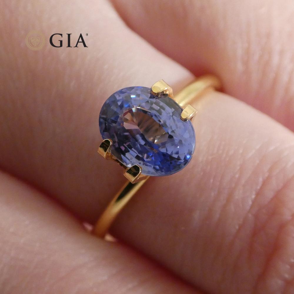 2.50ct Oval Color Change Sapphire GIA Certified Unheated Sri Lanka, Violetish Blue to Purple - Skyjems Wholesale Gemstones