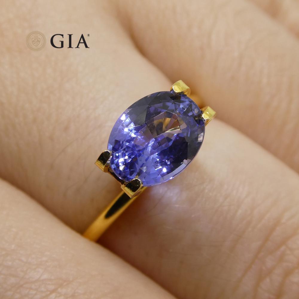 2.50ct Oval Color Change Sapphire GIA Certified Unheated Sri Lanka, Violetish Blue to Purple - Skyjems Wholesale Gemstones