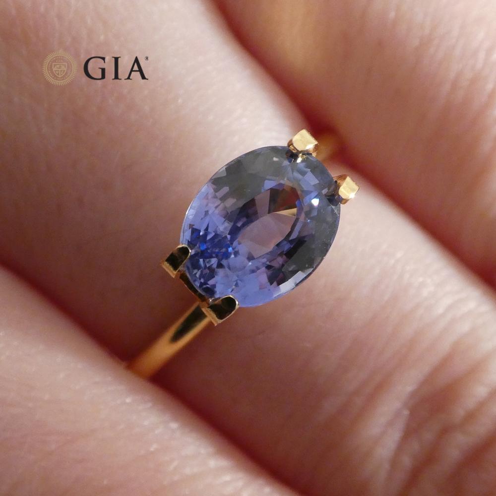 2.50ct Oval Color Change Sapphire GIA Certified Unheated Sri Lanka, Violetish Blue to Purple - Skyjems Wholesale Gemstones