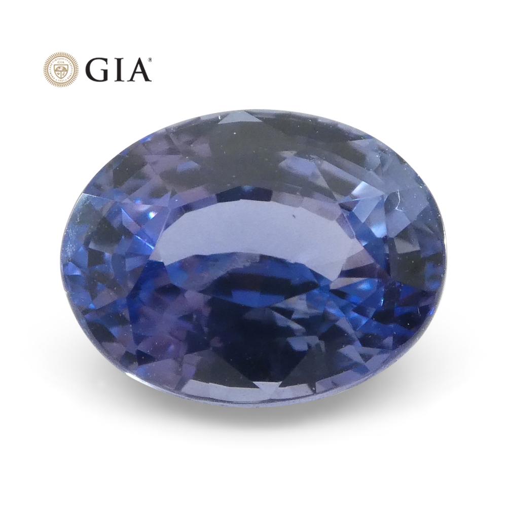 2.50ct Oval Color Change Sapphire GIA Certified Unheated Sri Lanka, Violetish Blue to Purple - Skyjems Wholesale Gemstones