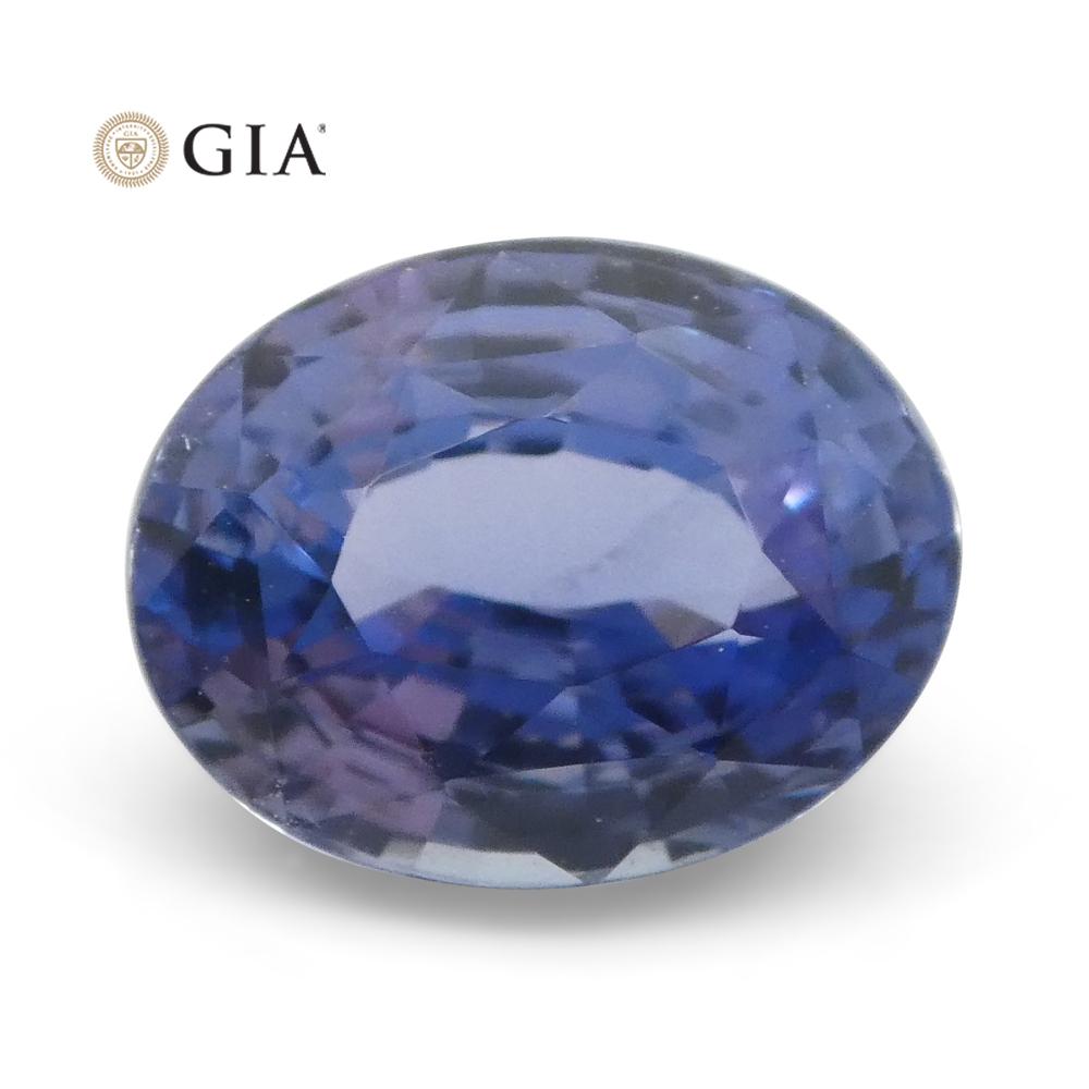 2.50ct Oval Color Change Sapphire GIA Certified Unheated Sri Lanka, Violetish Blue to Purple - Skyjems Wholesale Gemstones