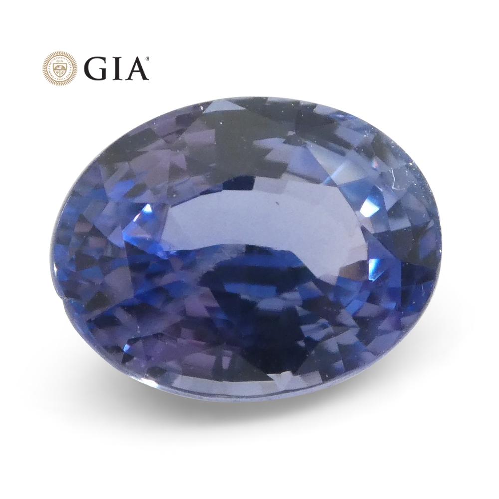 2.50ct Oval Color Change Sapphire GIA Certified Unheated Sri Lanka, Violetish Blue to Purple - Skyjems Wholesale Gemstones