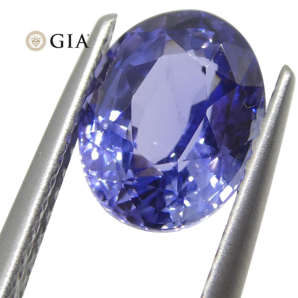 2.50ct Oval Color Change Sapphire GIA Certified Unheated Sri Lanka, Violetish Blue to Purple - Skyjems Wholesale Gemstones