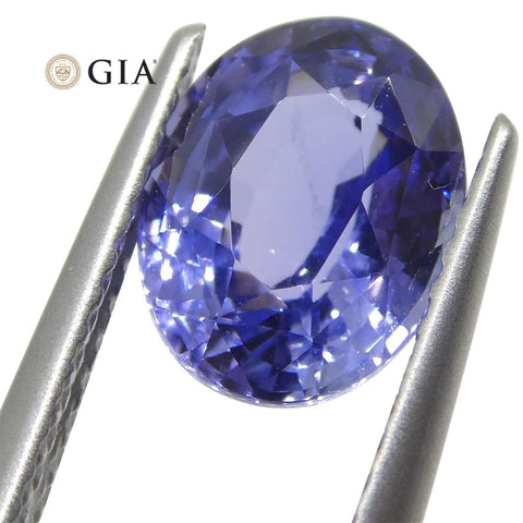 2.50ct Oval Color Change Sapphire GIA Certified Unheated Sri Lanka, Violetish Blue to Purple