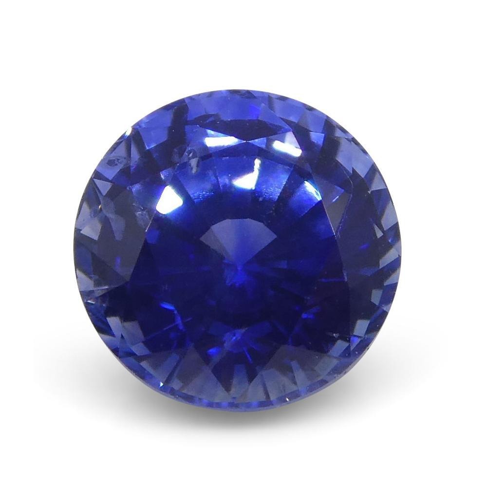 Vivid Cornflower Blue 1.33ct Round Sapphire GIA Certified Sri Lanka - Skyjems Wholesale Gemstones