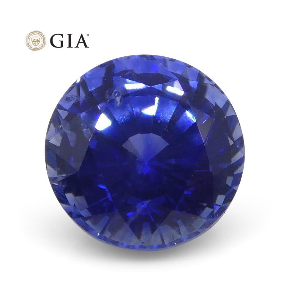 Vivid Cornflower Blue 1.33ct Round Sapphire GIA Certified Sri Lanka - Skyjems Wholesale Gemstones