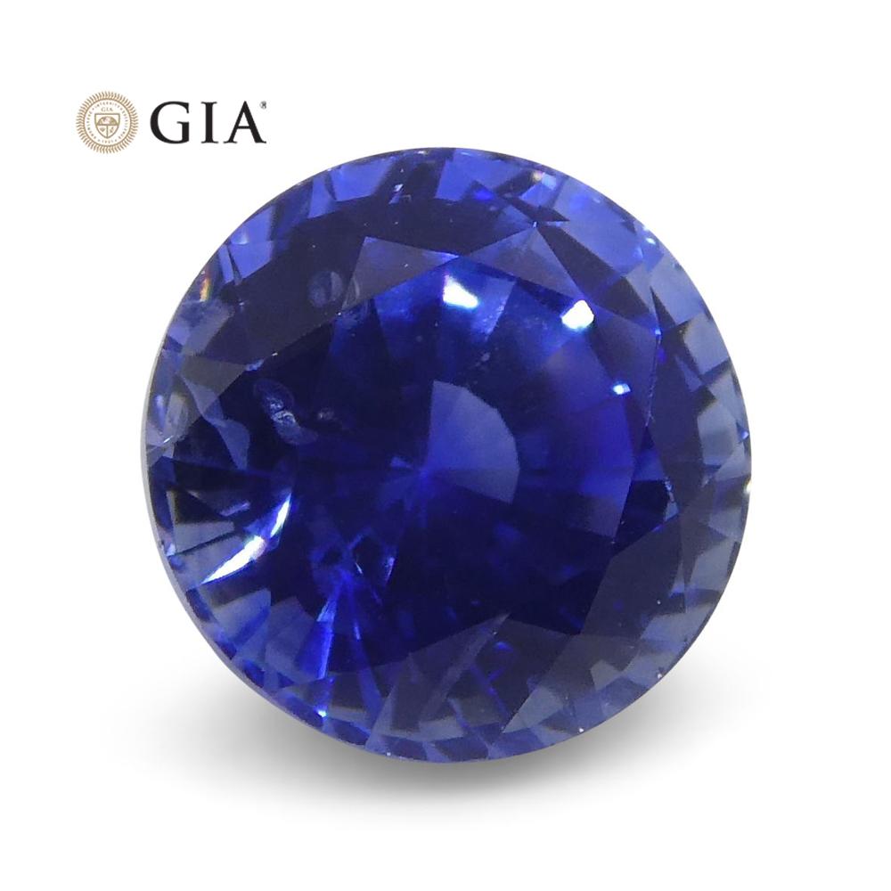 Vivid Cornflower Blue 1.33ct Round Sapphire GIA Certified Sri Lanka - Skyjems Wholesale Gemstones