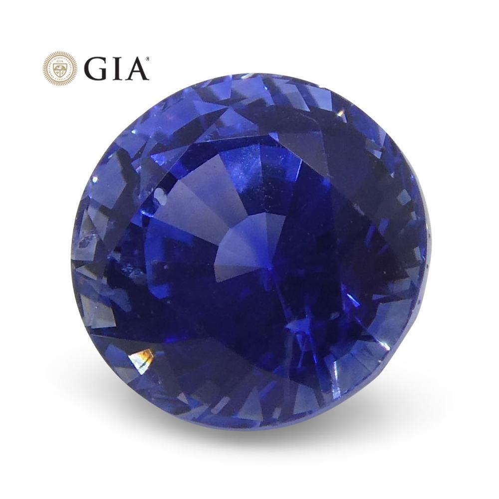 Vivid Cornflower Blue 1.33ct Round Sapphire GIA Certified Sri Lanka - Skyjems Wholesale Gemstones