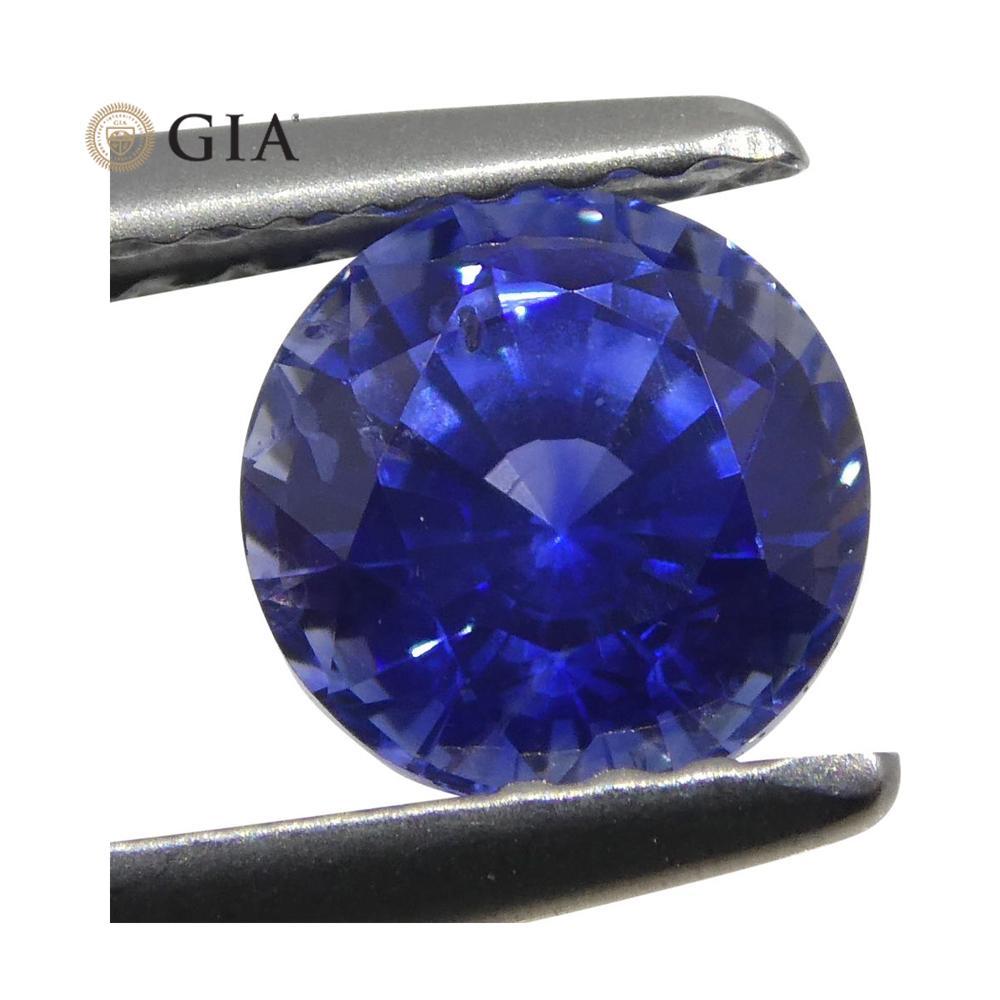 Vivid Cornflower Blue 1.33ct Round Sapphire GIA Certified Sri Lanka - Skyjems Wholesale Gemstones