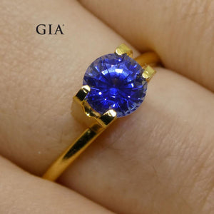 Vivid Cornflower Blue 1.33ct Round Sapphire GIA Certified Sri Lanka - Skyjems Wholesale Gemstones