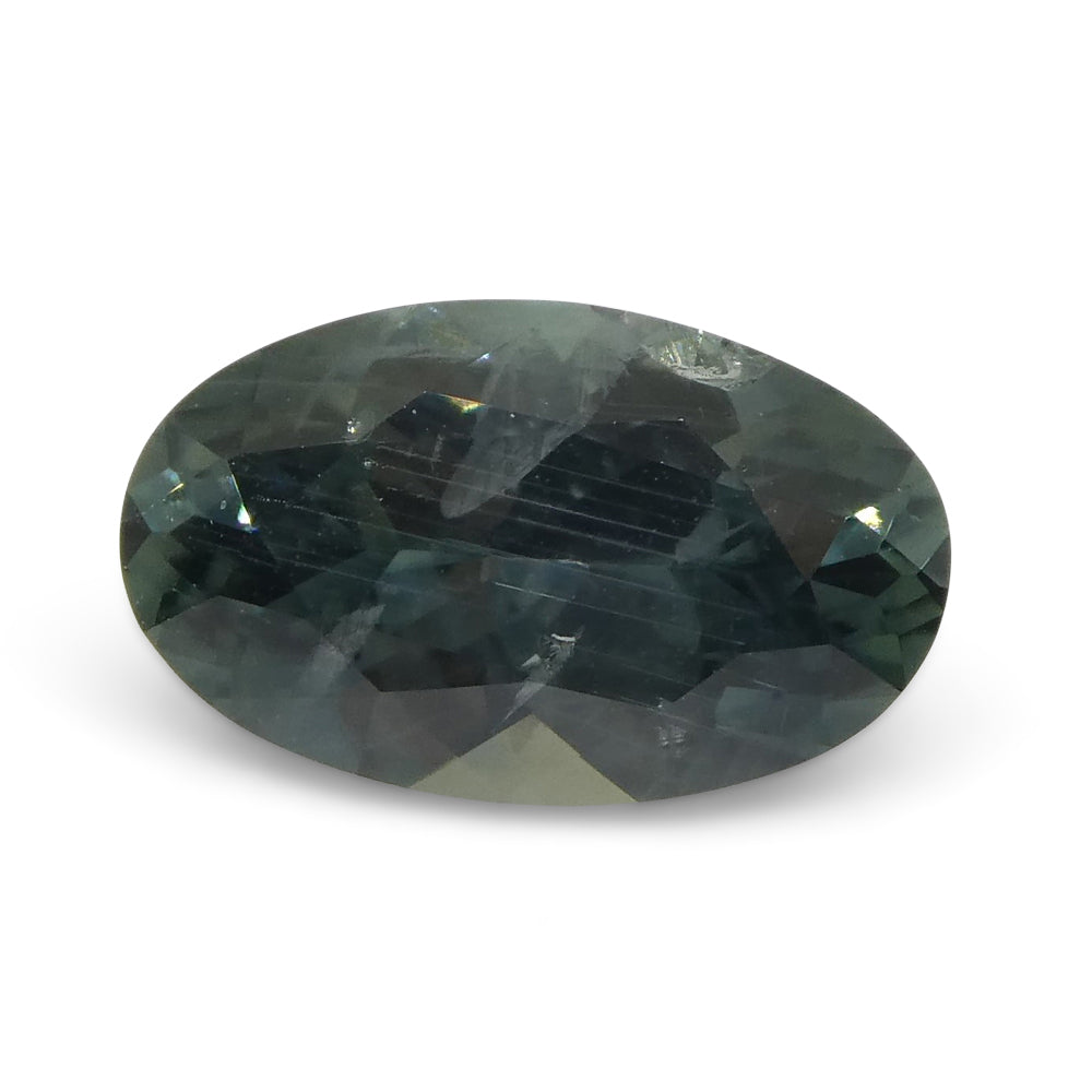 1.34ct Oval Greenish Gray Teal Sapphire GIA Certified USA (Montana) - Skyjems Wholesale Gemstones