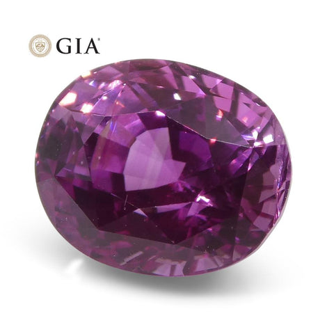 Vivid Intense Pink Sapphire 1.85ct Oval GIA Certified Madagascar